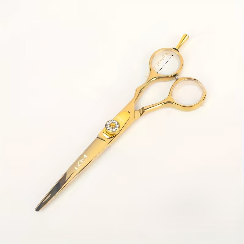 Professionelle gerade Schere mit Goldfinish 17 cm