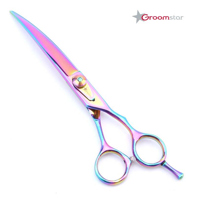Groomstar - professionelle gebogene Schere, Modell Rainbow, 7,5"