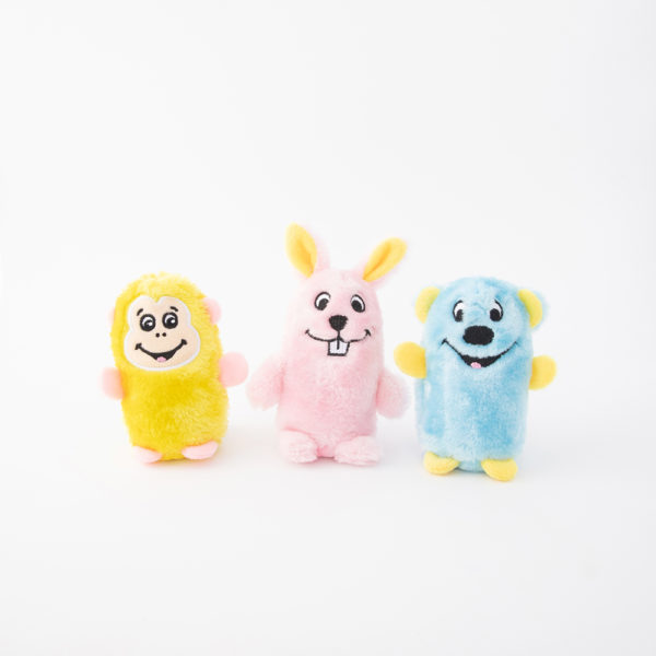 Squeakie Buddies – 3er-Pack (Bär, Hase, Affe)