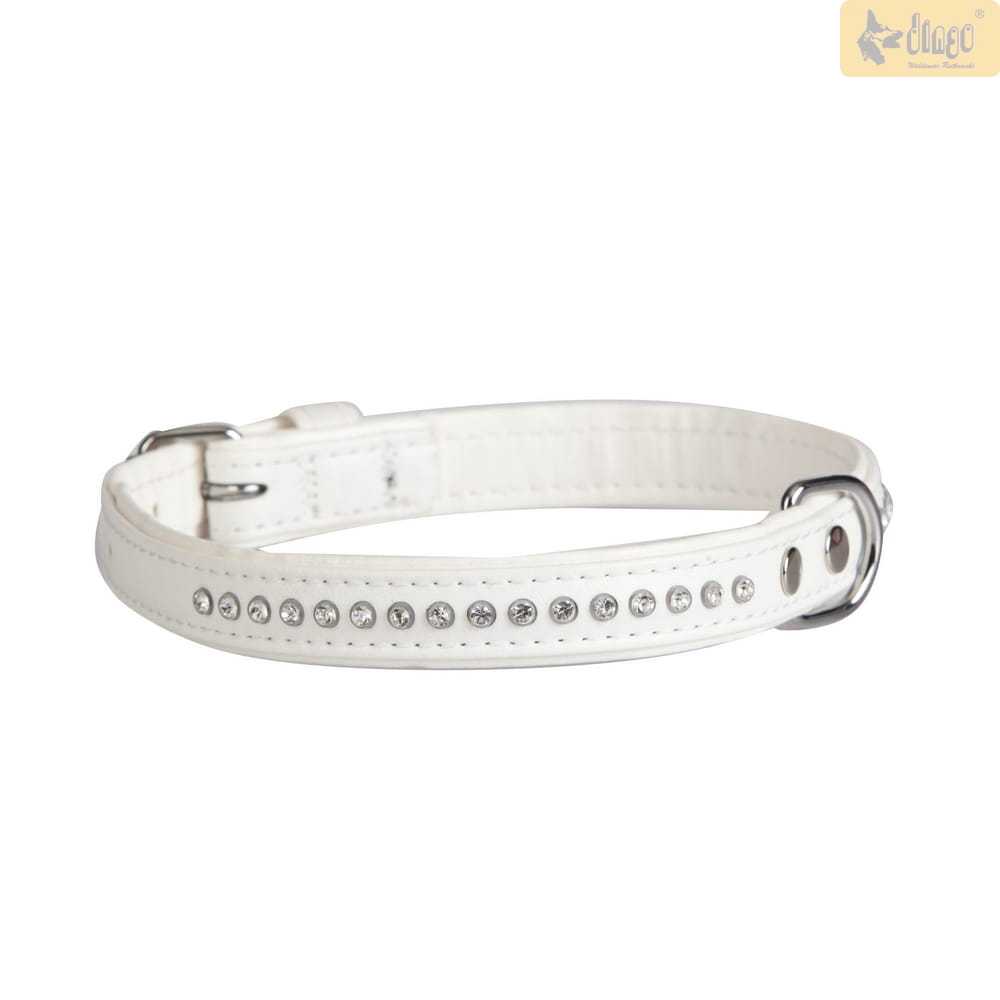 Hundehalsband " Glamour " 35 cm mit Zirkonia Steinchen in weiß