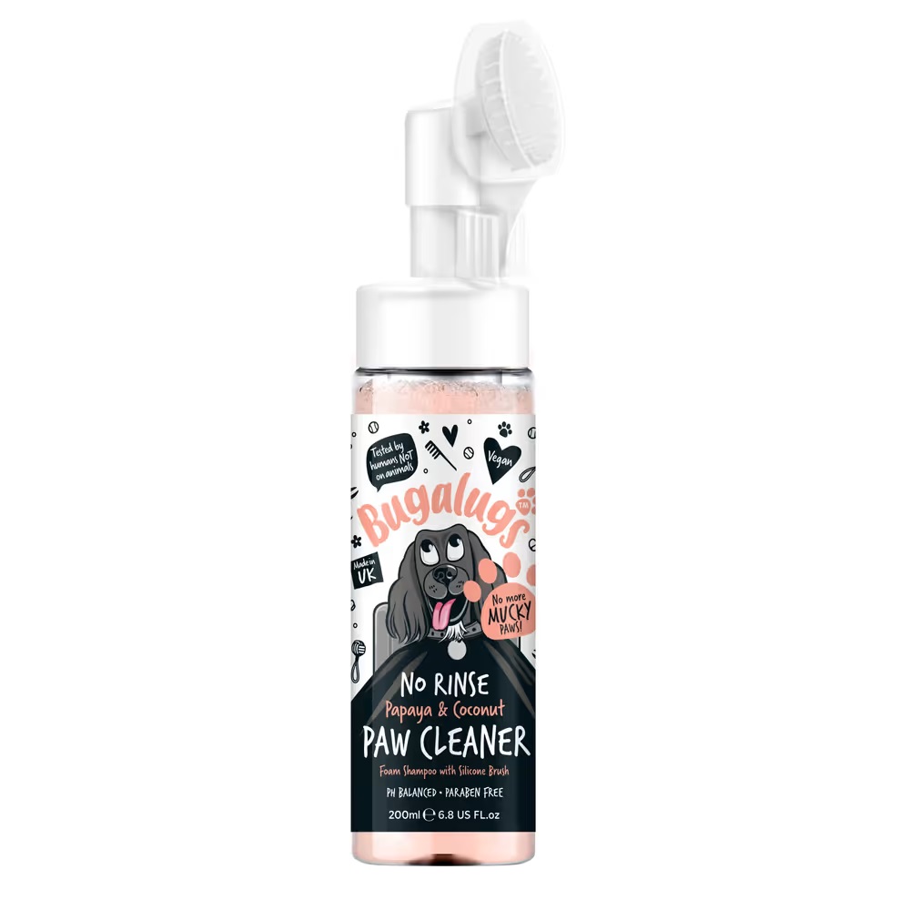 Bugalugs Pfotenreiniger Papaya & Kokosnuß 200 ml – Schaum ohne ausspülen
