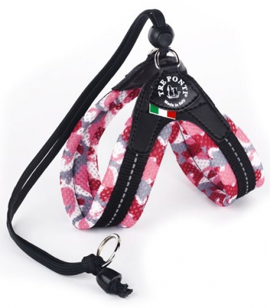 Tre Ponti Geschirr Easy Fit Soft Mesh camouflage pink  Kordelzug
