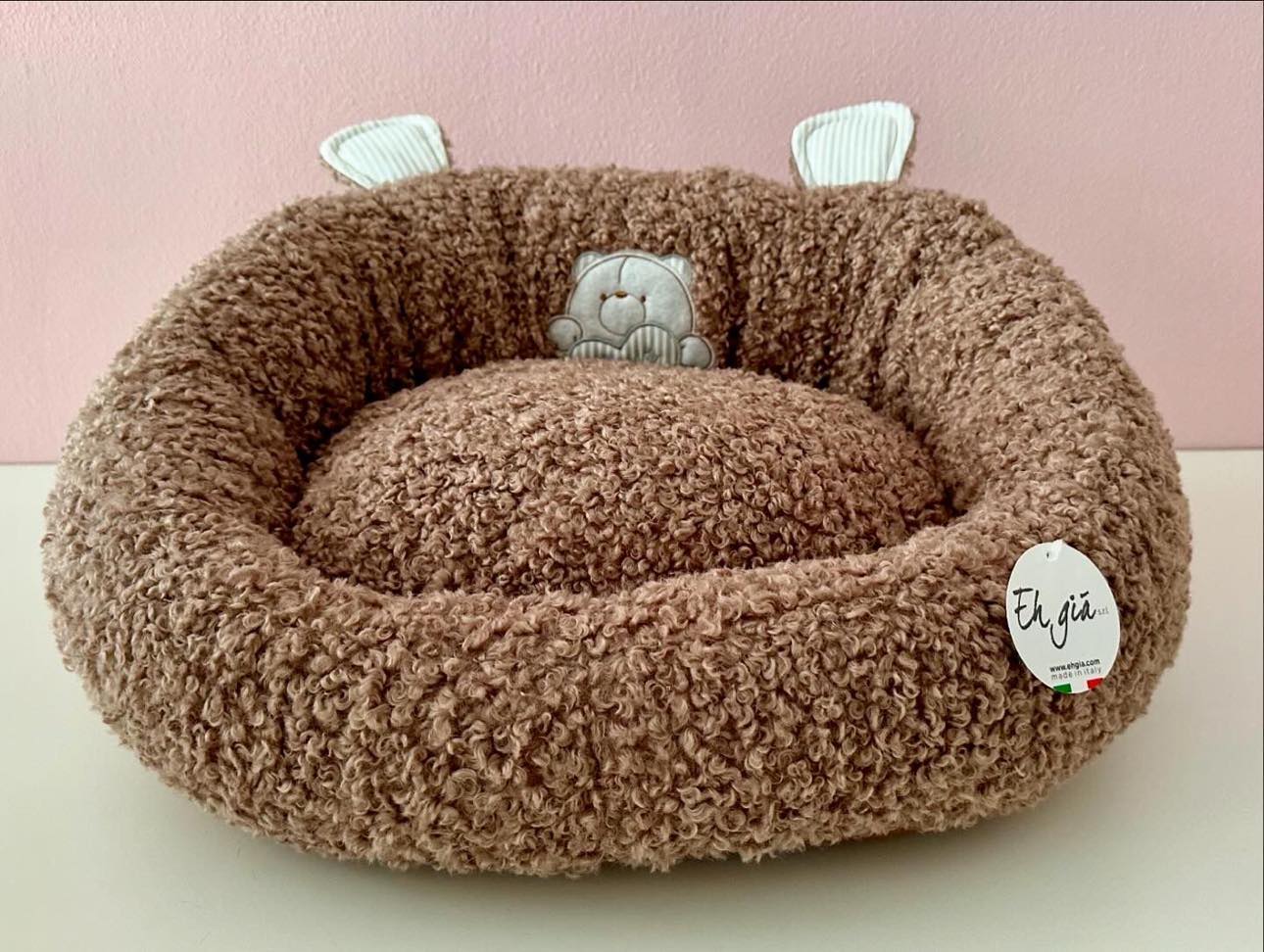 Eh' Gia Hundebett /Donut braun aus Teddystoff