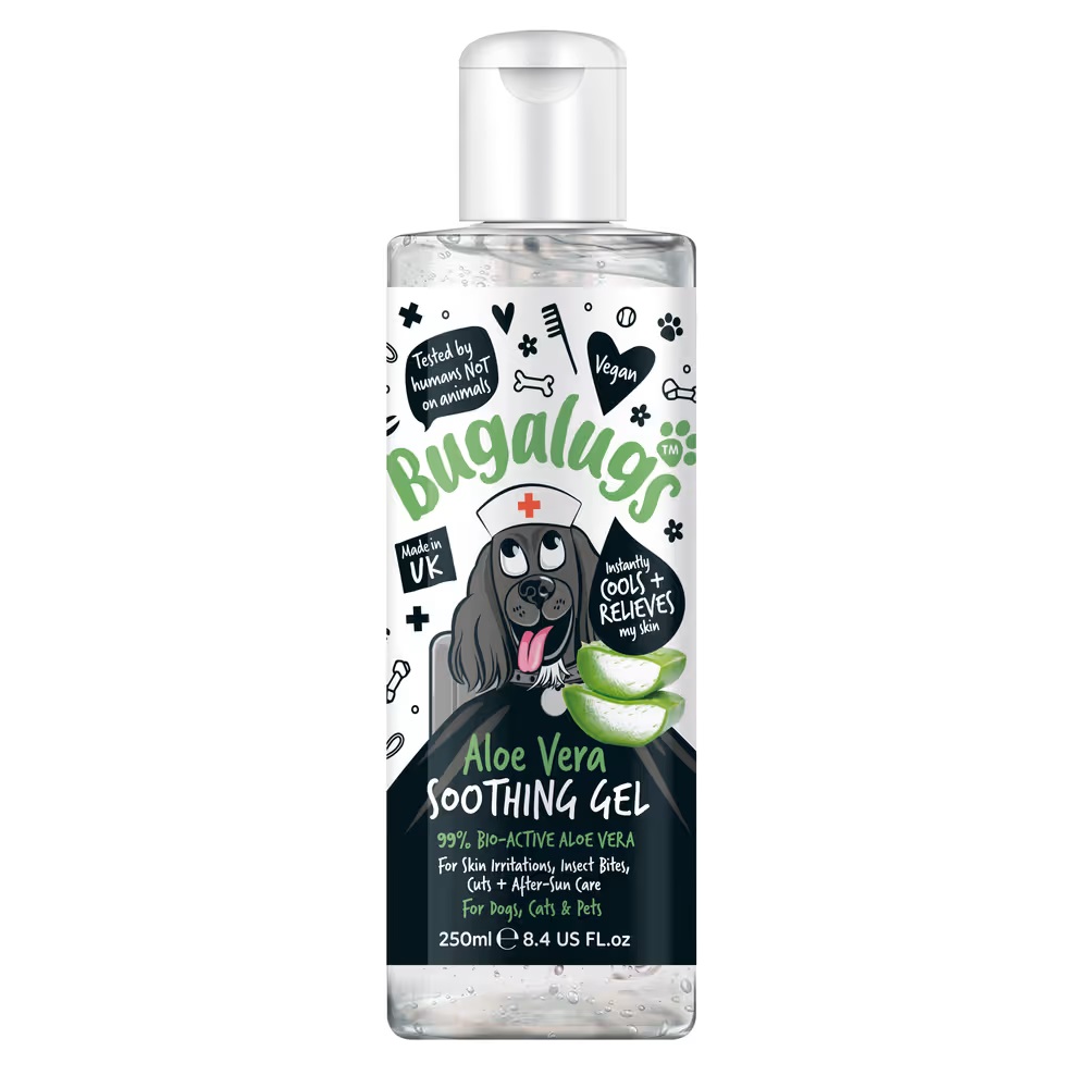 Bugalugs Aloe Vera Soothing Gel – Aloe-Gel für Hunde, Katzen und andere Haustiere, beruhigt und spendet Feuchtigkeit – 250 ml