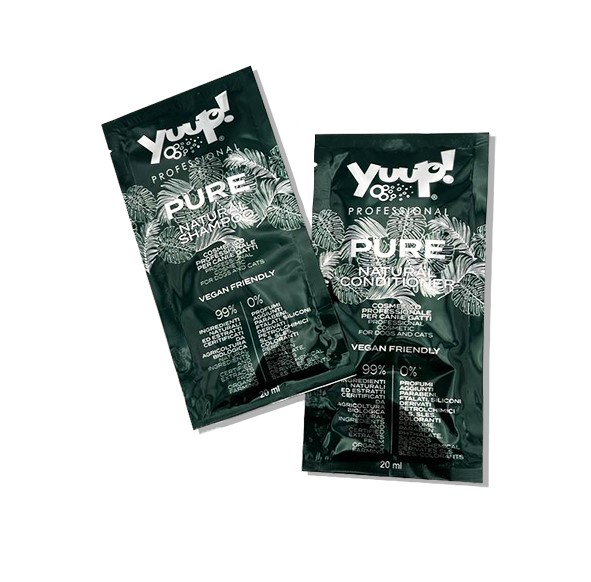 Yuup® Test-Set "PURE": 2 Probesachets à 20 ml Shampoo/Conditioner Parfümfrei