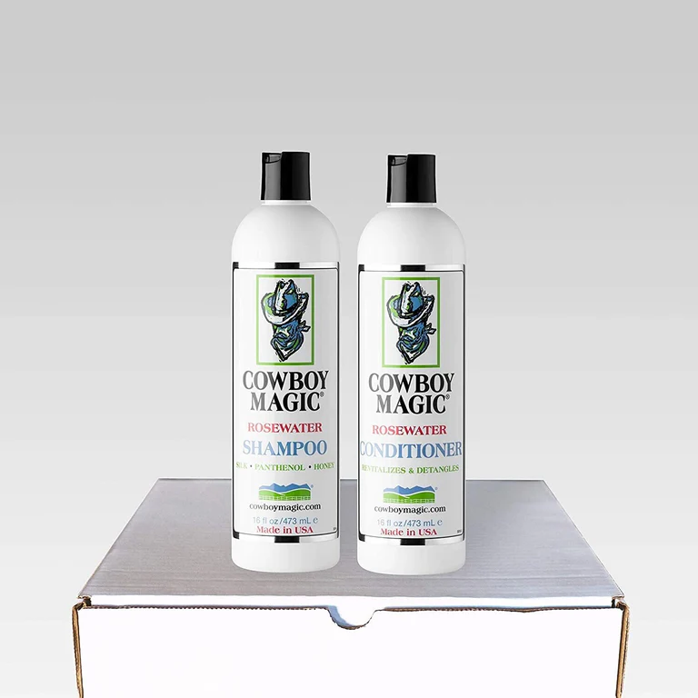 Rosenwasser Shampoo & Conditioner Set (946 ml pro Flasche l) - Für alle Haartypen / Feuchtigkeitsspendende Fellpflege für Hunde