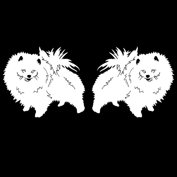 Aufkleber mit 2 Pomeranian
