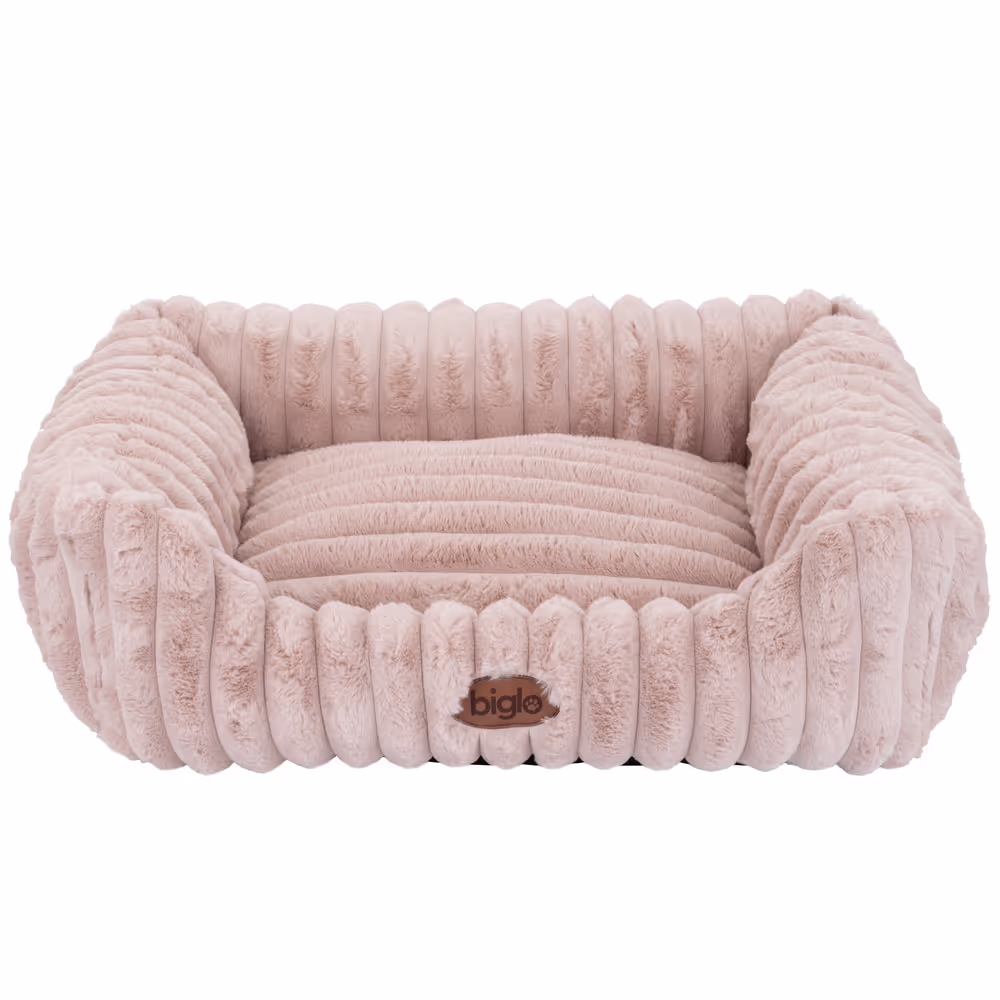 Biglo Bed Cobe Grey – bequemes und weiches Bett, Hundesofa rosa