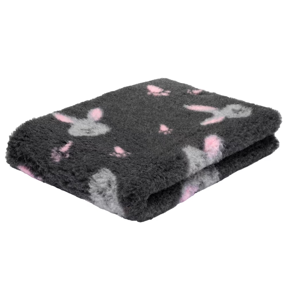 Blovi DryBed VetBed A+ – rutschfestes Bett, Tierbett, Graphit mit Hasenfigur