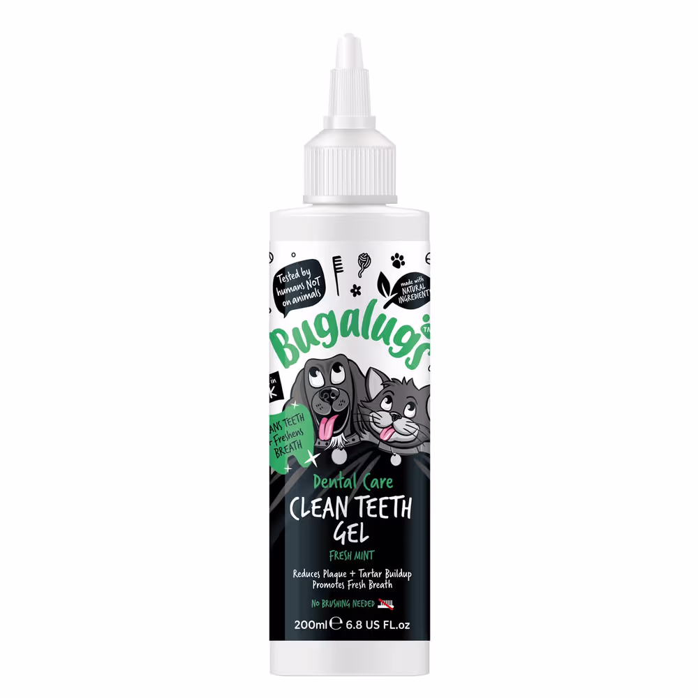 Bugalugs Dental Care Clean Teeth Gel 200 ml – Zahngel mit Minze für Hunde und Katzen ohne Zähneputzen