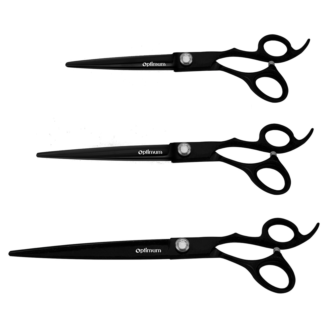 Optimum® "Black Titanium" Ergonomische gerade Hundeschere