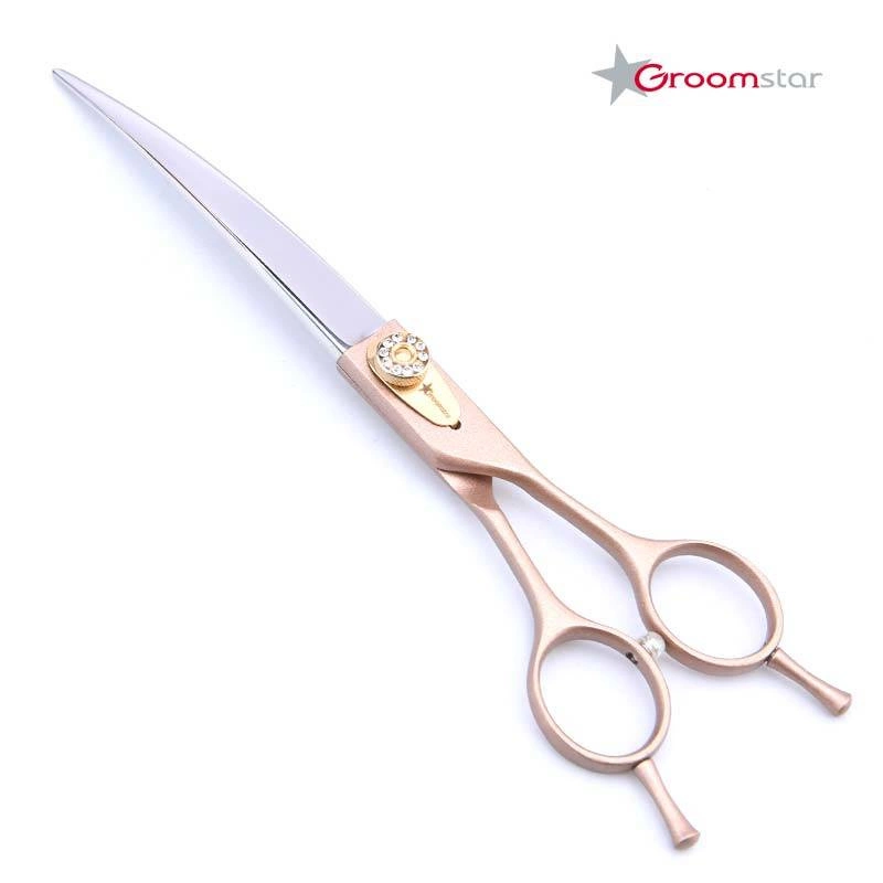Groomstar – professionelle   Schere gebogen , 7 Zoll,  Rose/Gold