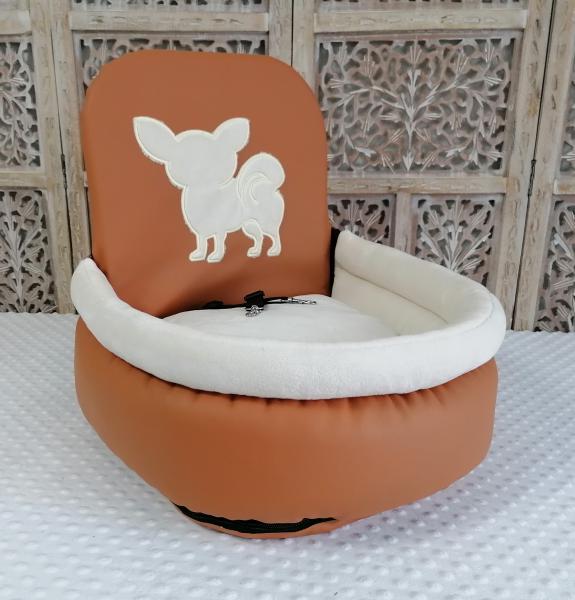 Angel & Gladys Autositz" Chihuahua"   in Caramel/ weiß