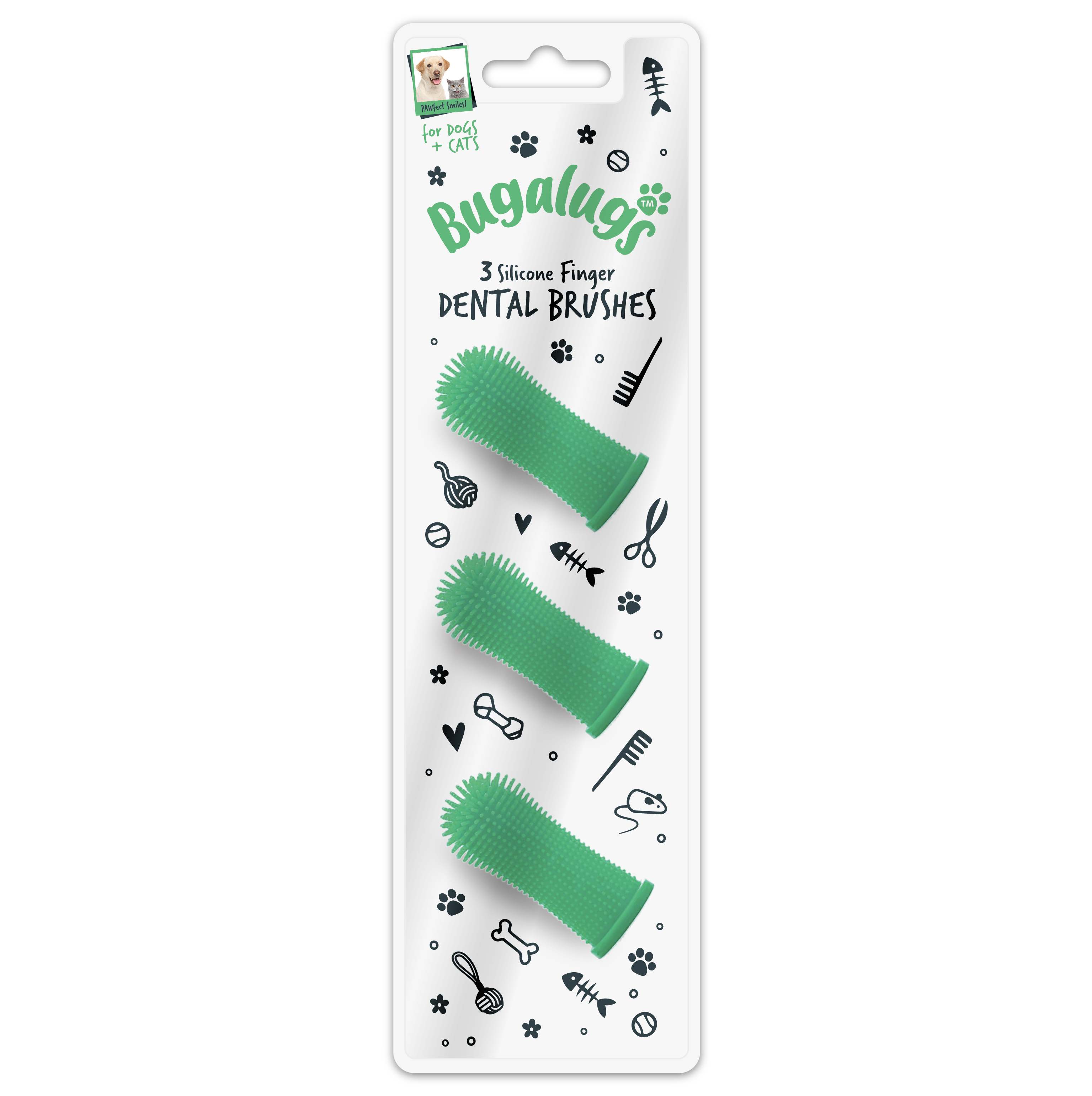 Bugalugs Silikon-Fingerzahnbürste 3 St.
