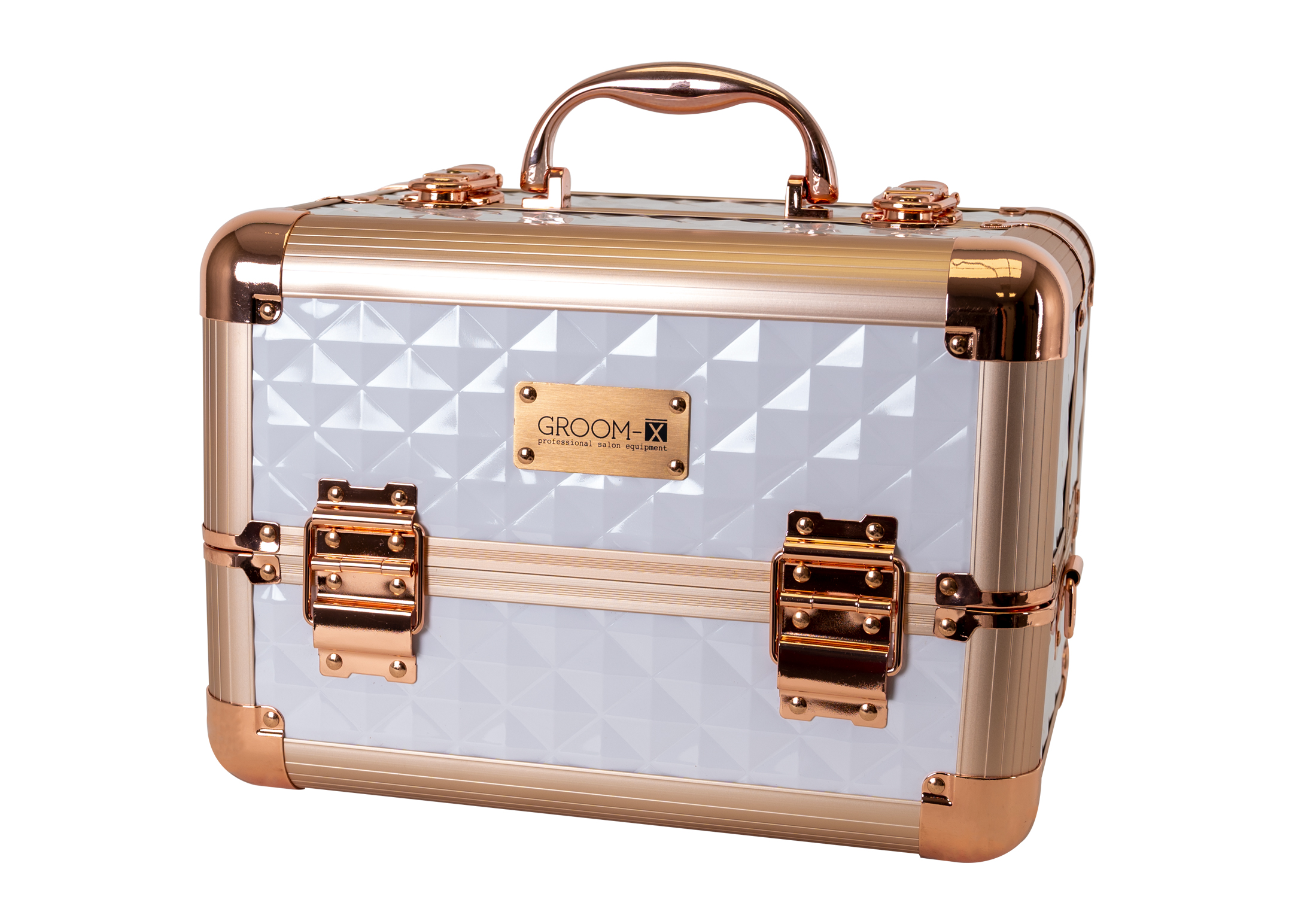 Groom-X Grooming Case Mini Diamond Pattern White
