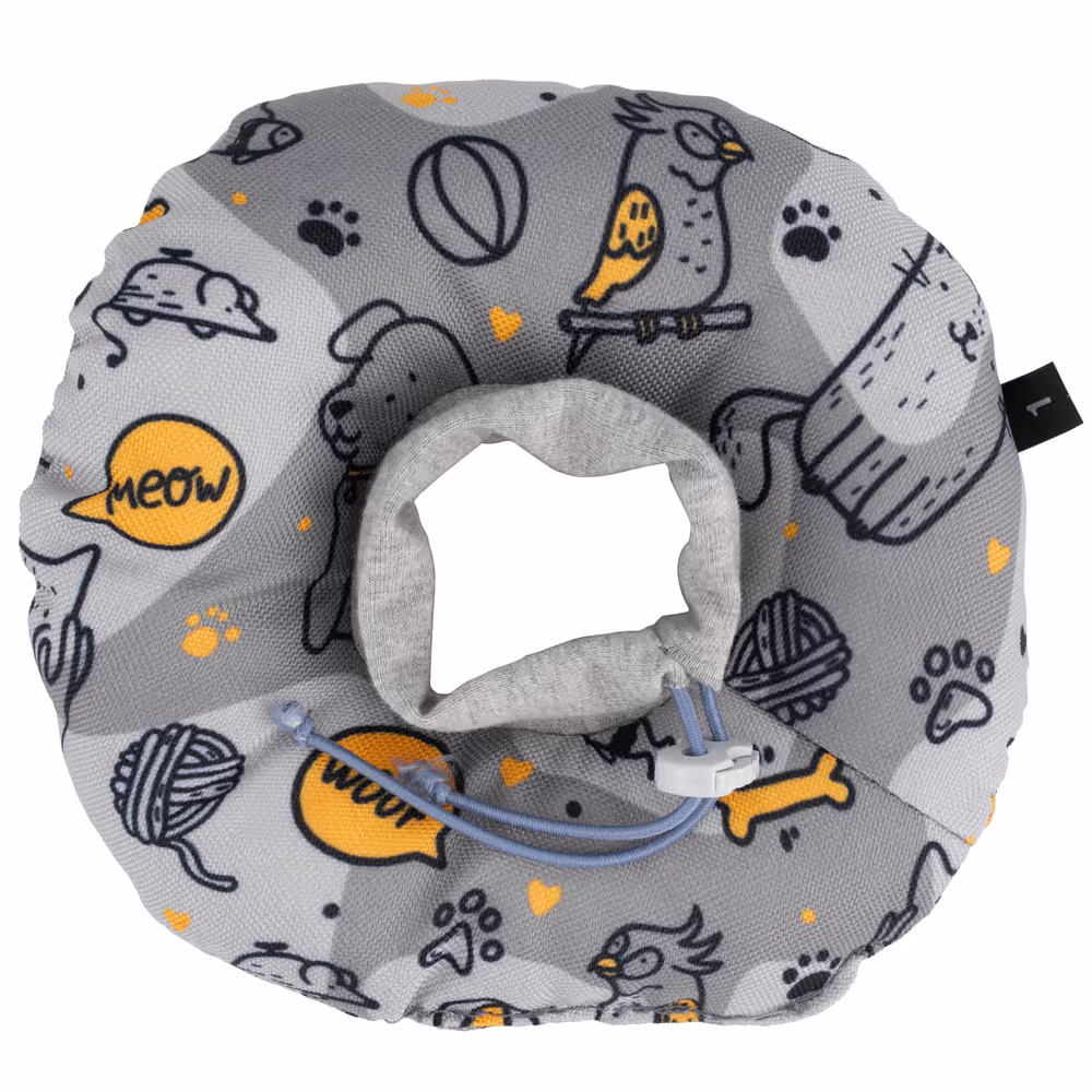 Biglo Pet Recovery Soft Cone Dark Grey – Halskrause für Hunde und Katzen, weich, hellgrau