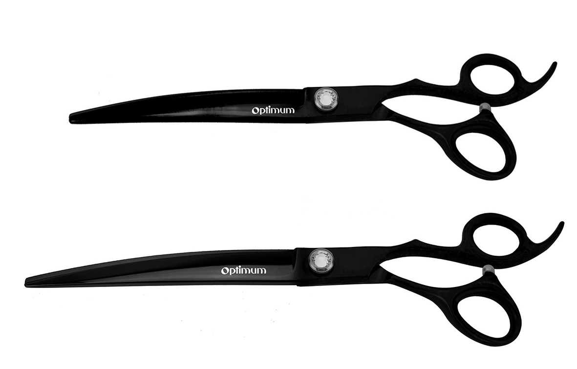 Optimum® "Black Titanium" Gebogene Hundeschere