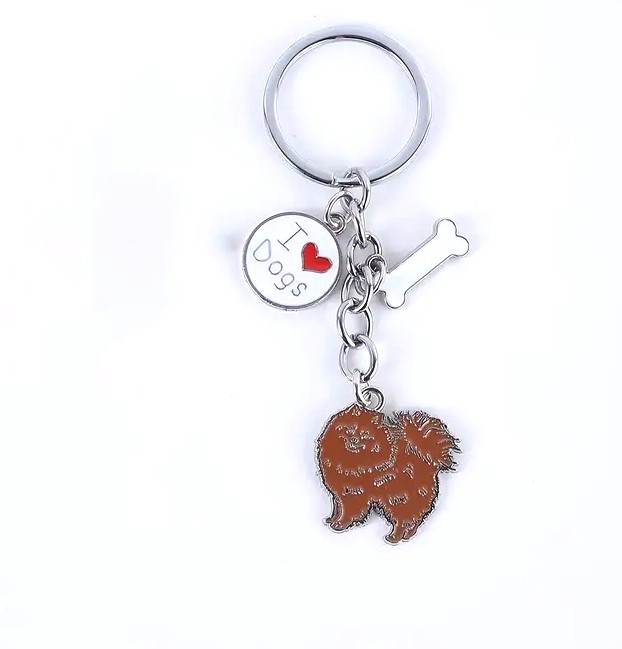 Schmuck Pomeranian  Schlüsselanhänger     Metall