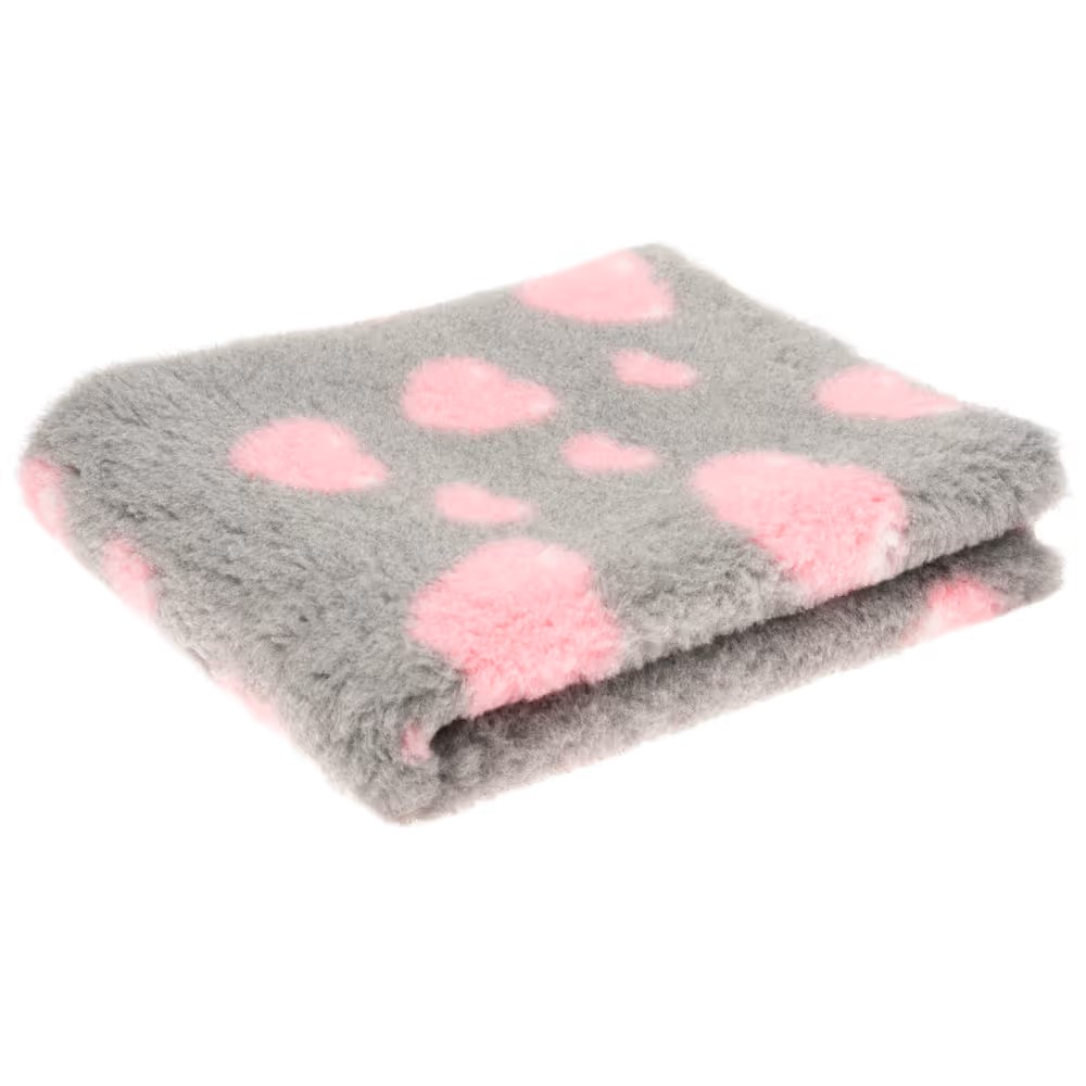 Blovi DryBed A+  hellgrau mit rosa Herzen