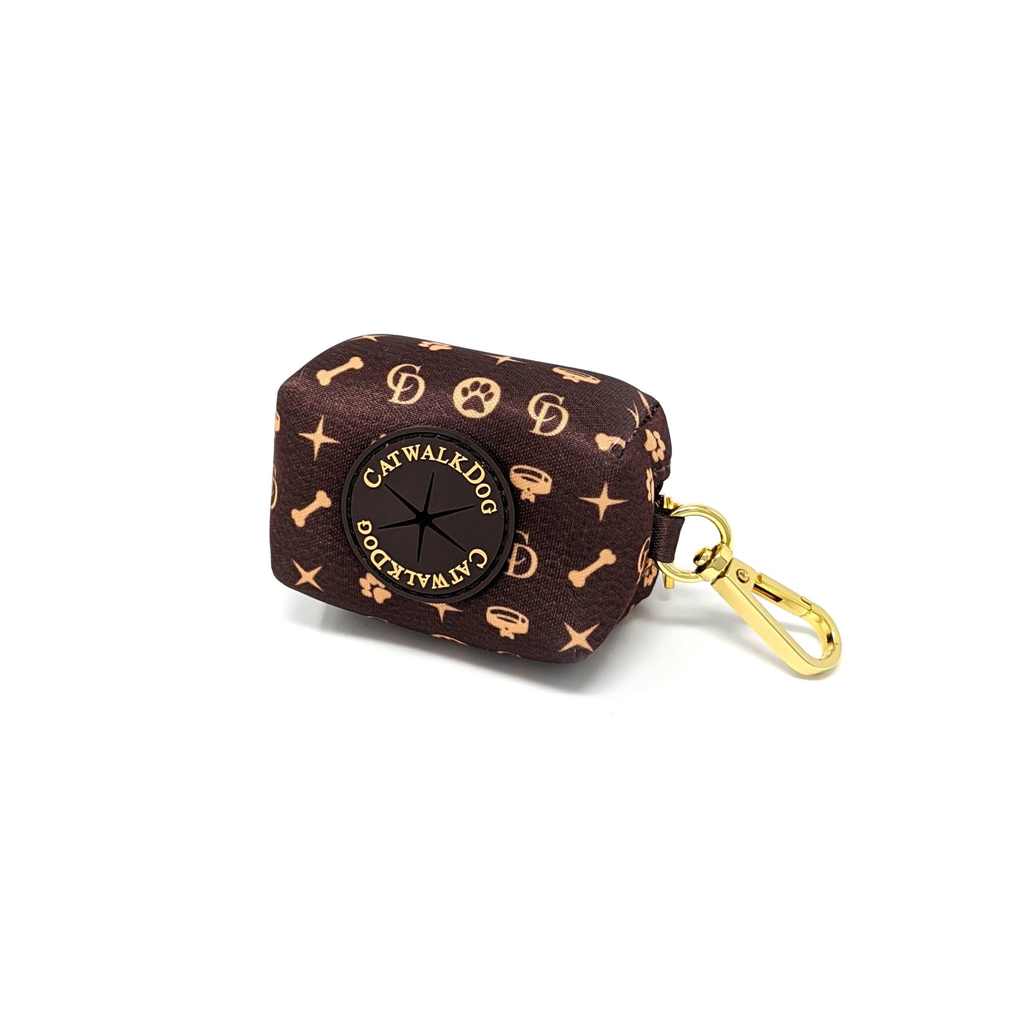 Kleine Tasche für Kottbeutel braun incl.  Rolle