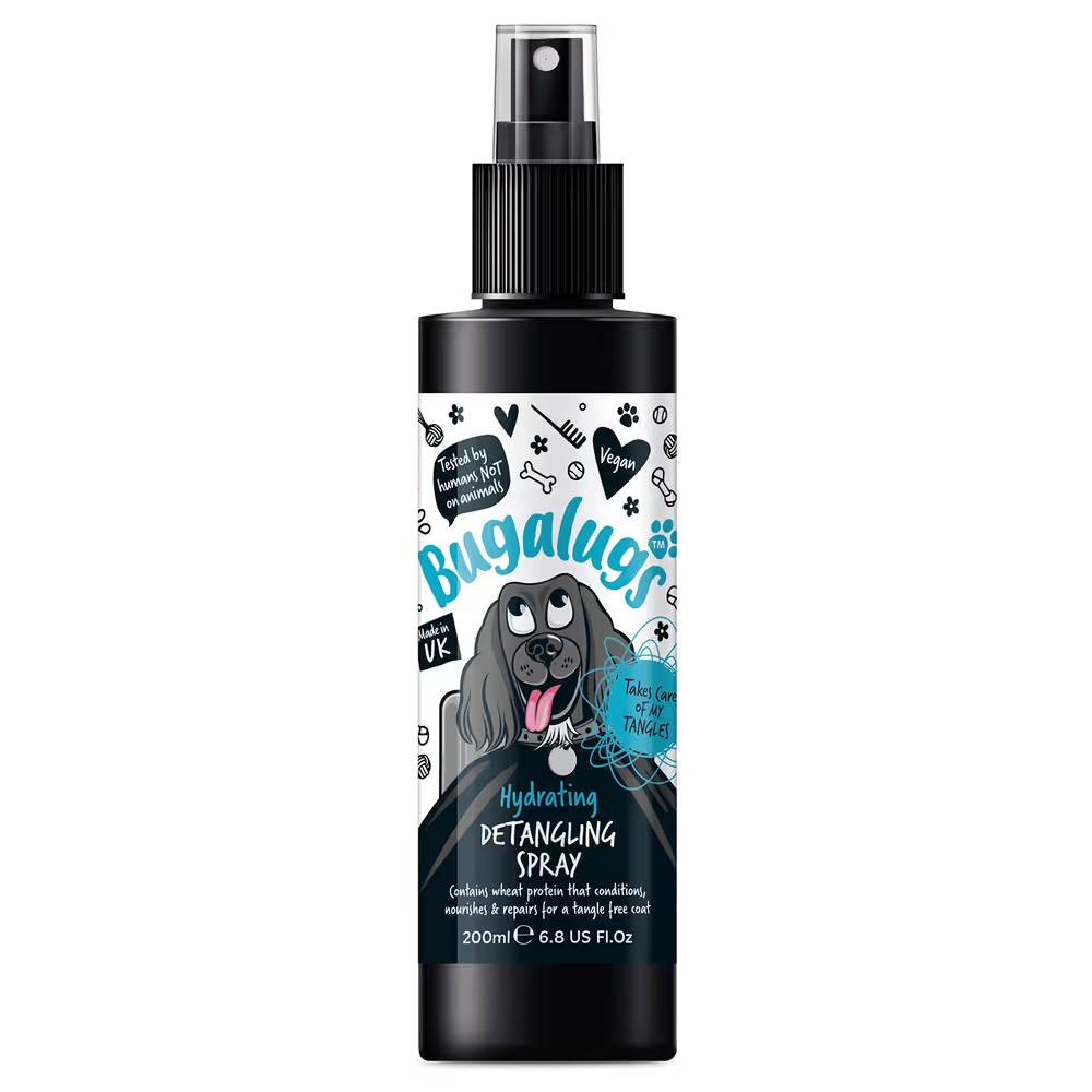 Bugalugs Hydrating Detangling Spray – leichte Pflegespülung für Hunde, die Feuchtigkeit spendet und das Kämmen erleichtert 250 ml