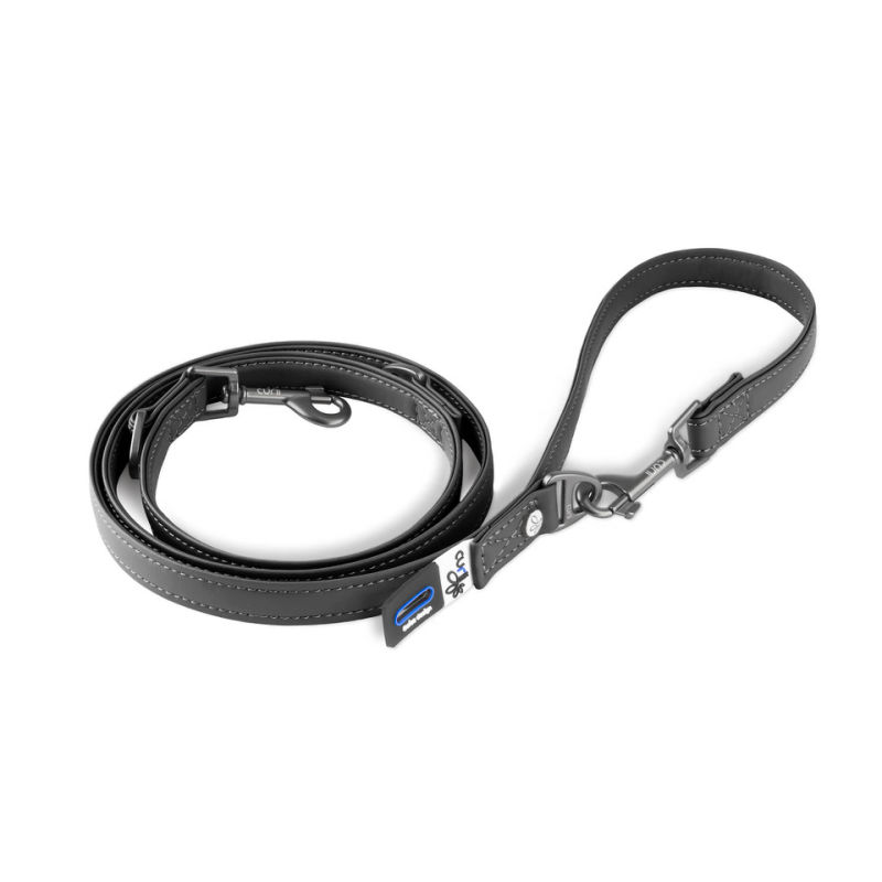 Curli Apple Leather  Leash Black