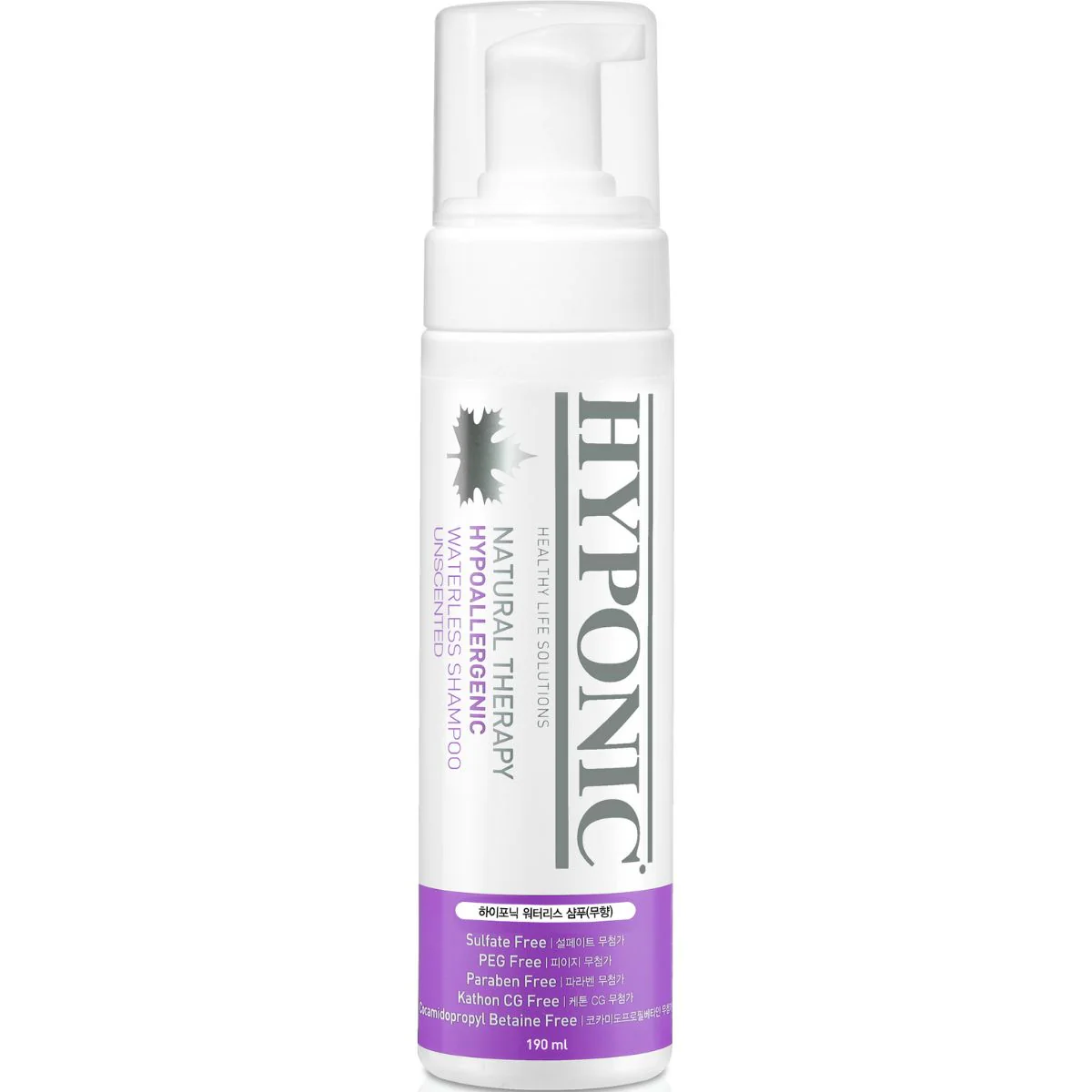 Hypoallergenic, Waterless Shampoo Unscented 190 ml