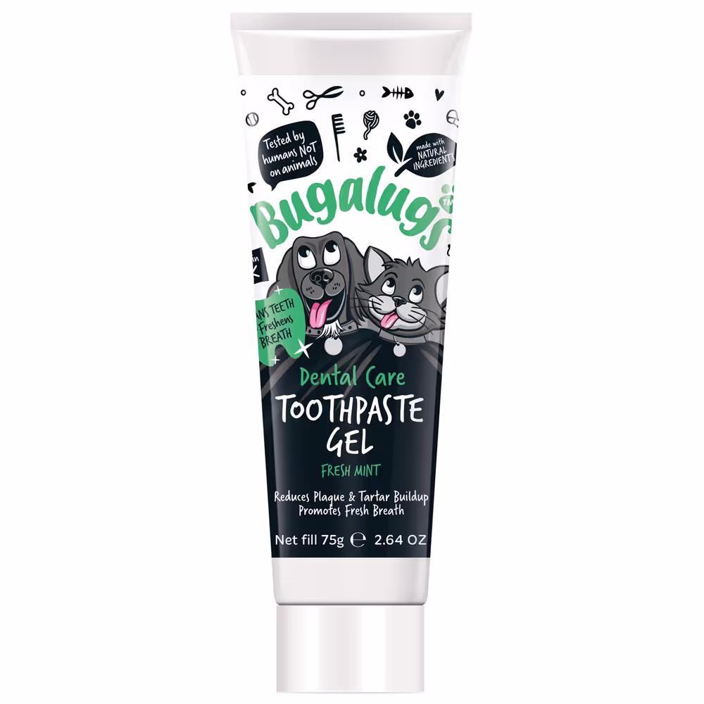 Bugalugs Dental Care Zahnpasta-Gel 75g – Zahnpasta für Hunde und Katzen, Minzgel