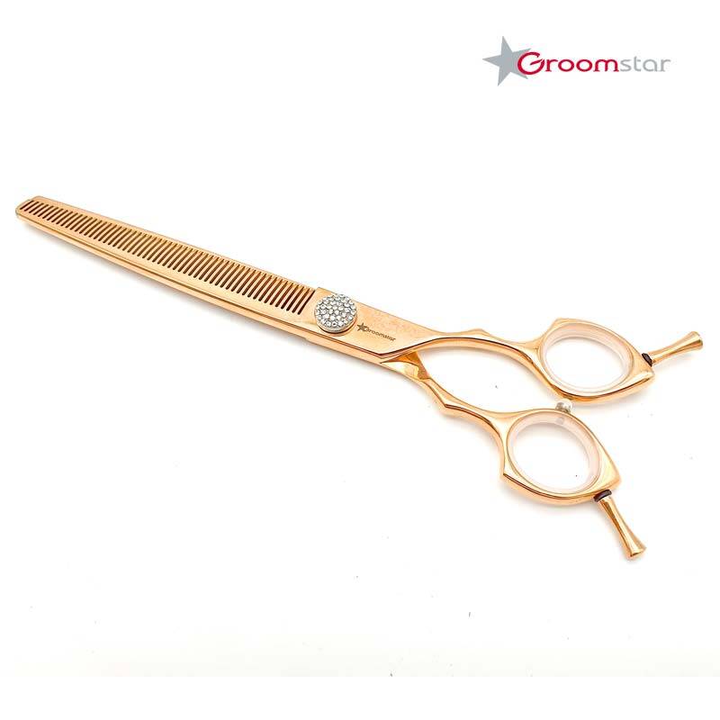 Groomstar – professionelle   Modelierschere , 7,5 Zoll, 56 Zähne Rose/Gold