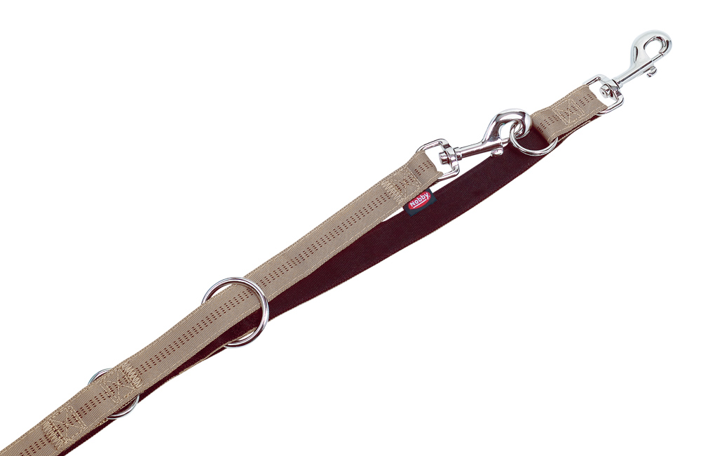 Führleine "Soft Grip" braun  3fach verstellbar