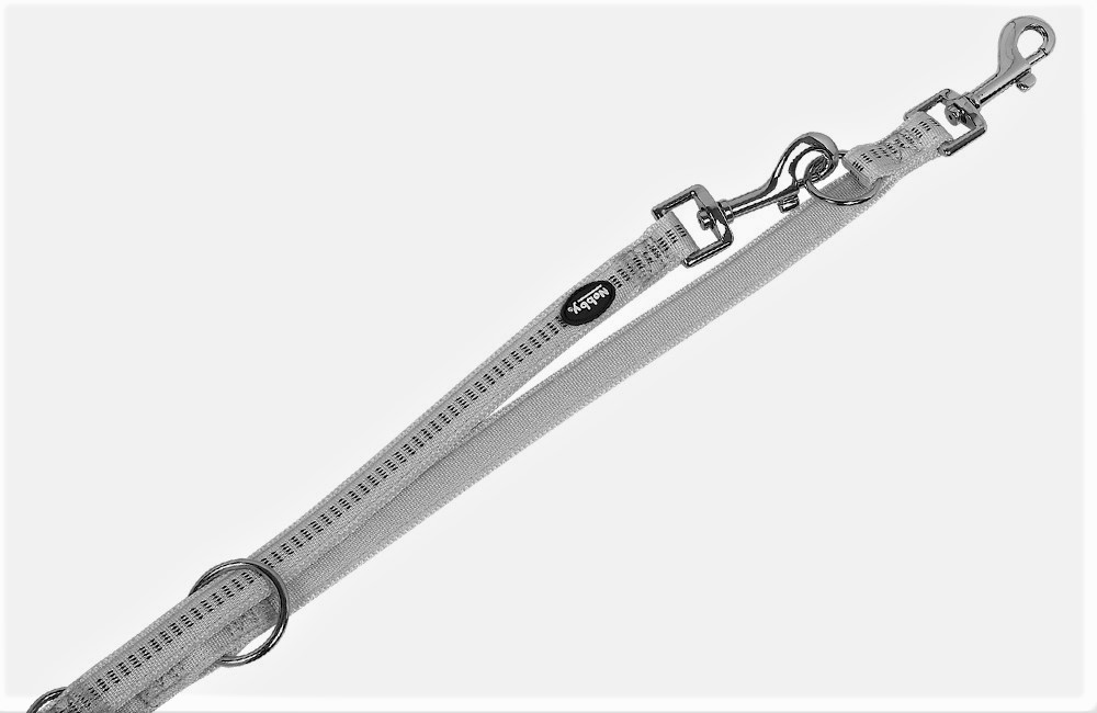 Führleine "Soft Grip" Grau 3fach verstellbar