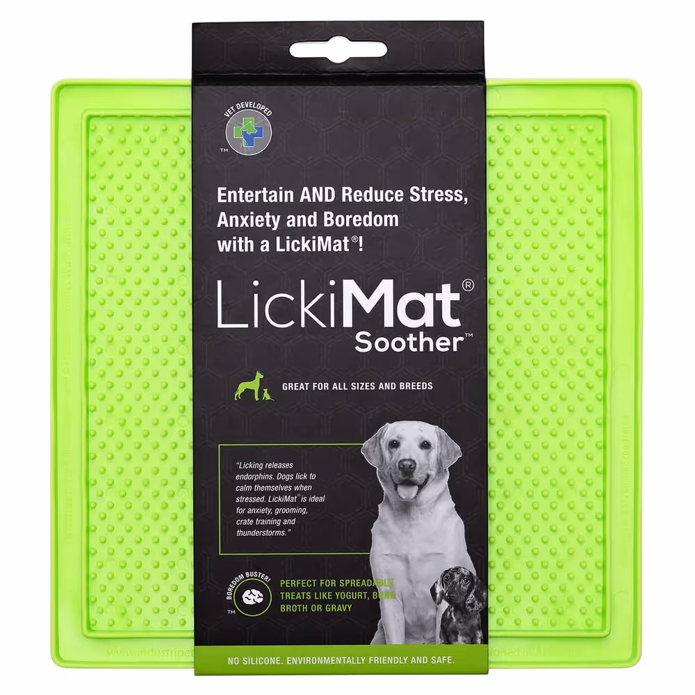 LickiMat Classic Soother- eine Hundeleckmatte, weich Grün