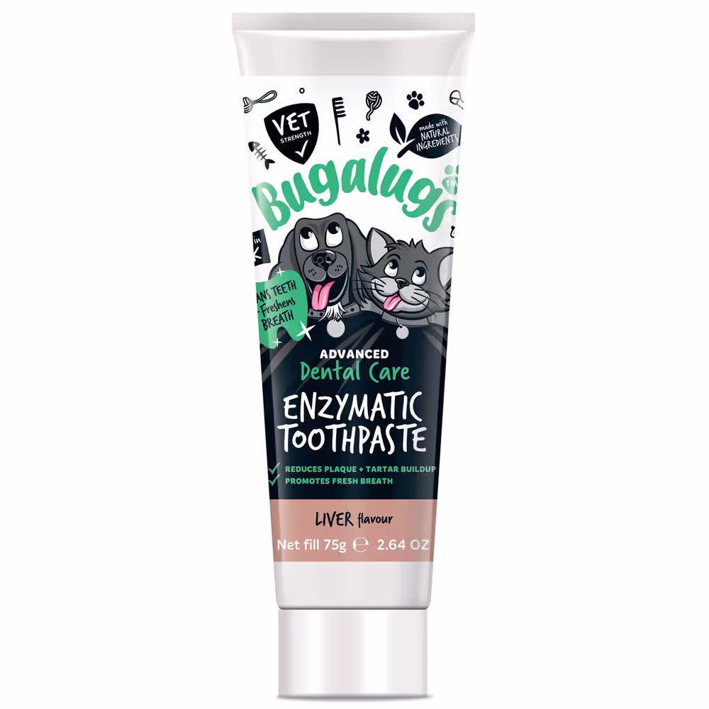 Bugalugs Enzymatic Toothpaste 75g / enzymatische Zahnpasta für Hunde und Katzen mit Leberwurstgeschmack