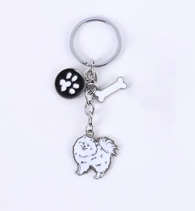 Schmuck Pomeranian  Schlüsselanhänger     Metall