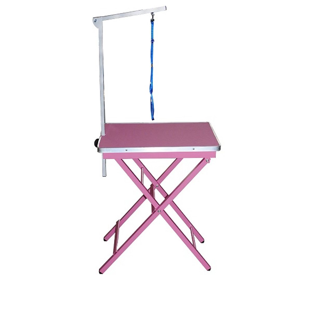 GroomStar Trimmtisch   in pink incl. Halterung und Schlaufe