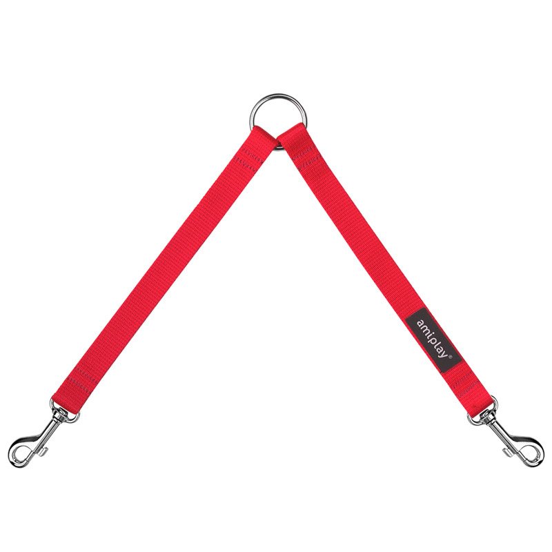 Koppel Leine 30 cm/1cm breit rot