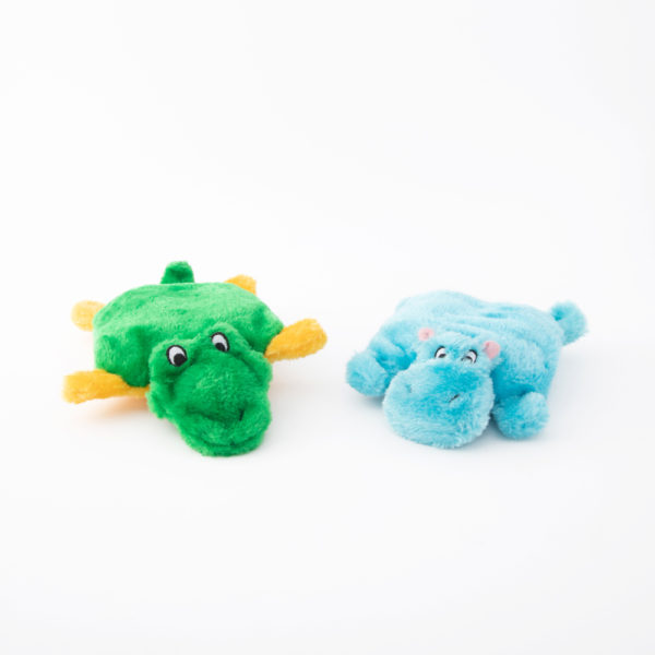 Squeakie Pad 2-pack Hippo and Alligator
